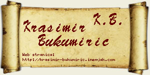 Krasimir Bukumirić vizit kartica